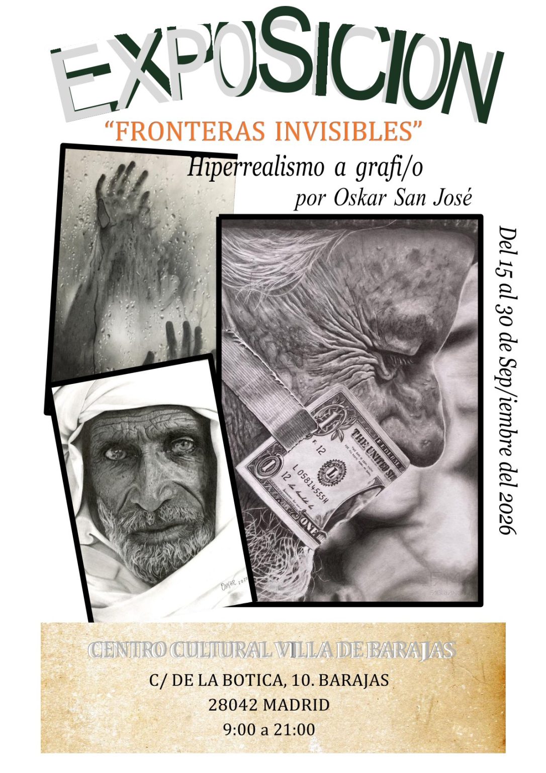 Cartel de la exposición Fronteras invisibles, de Óscar San José
